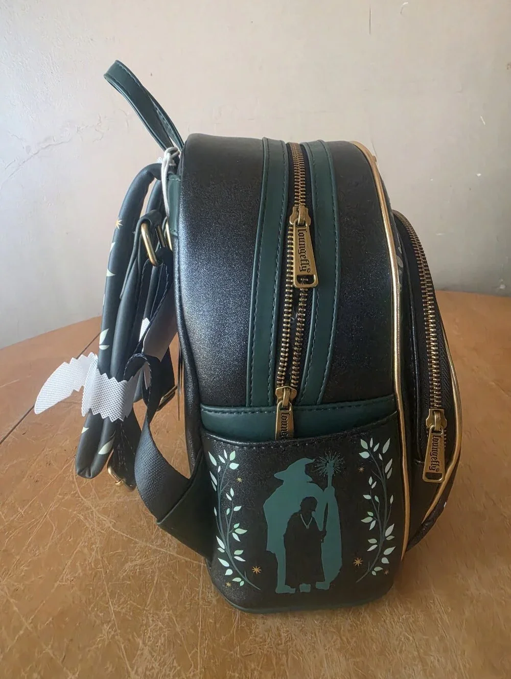 Loungefly Hardtag Black & Gold Lord of the Rings Mini Backpack
